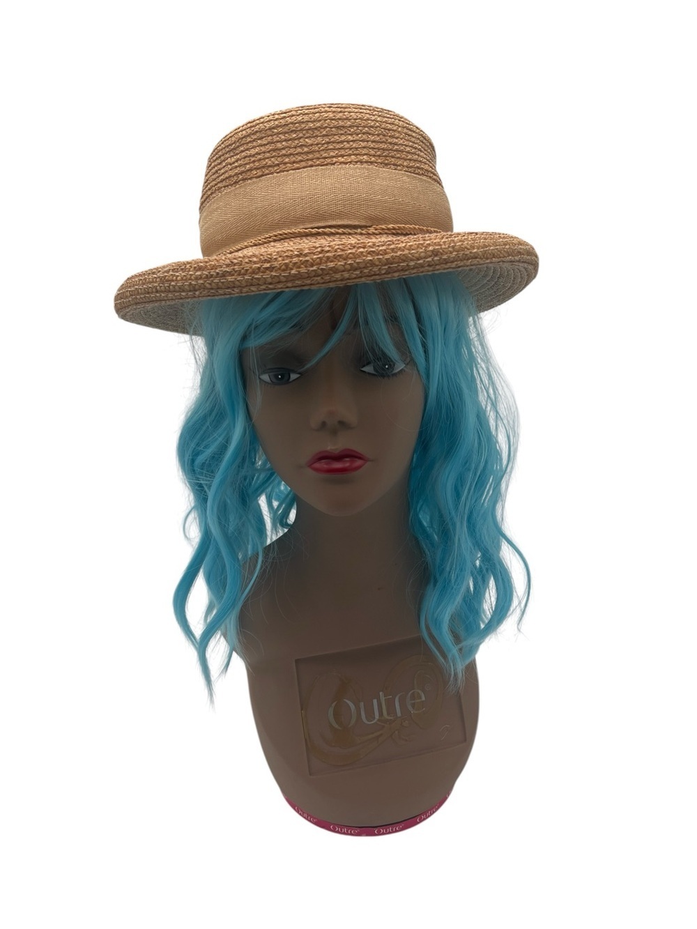 Light Blue Short Curly Wig with Bangs – Synthetic Cosplay/Party Wig